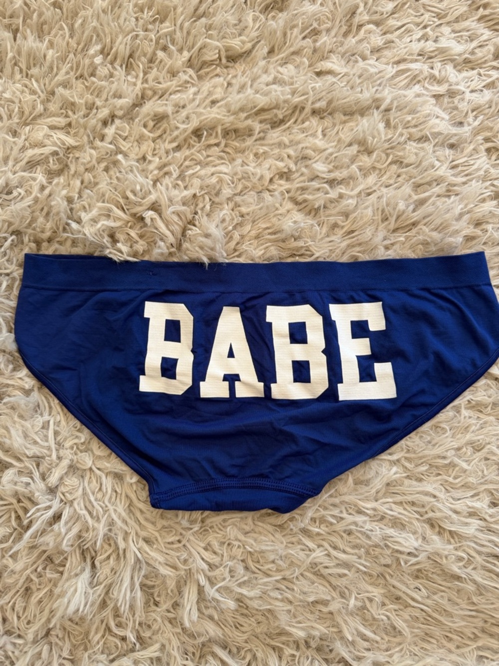 NWT True Vintage PINK Victoria's Secret Yoga Extra Low Rise Bikini Blue Small